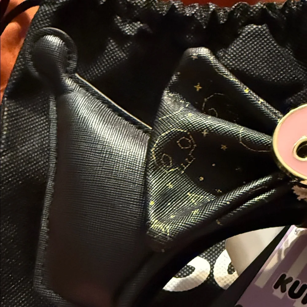 Loungefly Kuromi Black Faux-Leather Cat Ear Headband with Pink Skull Bow - Picture 6 of 7